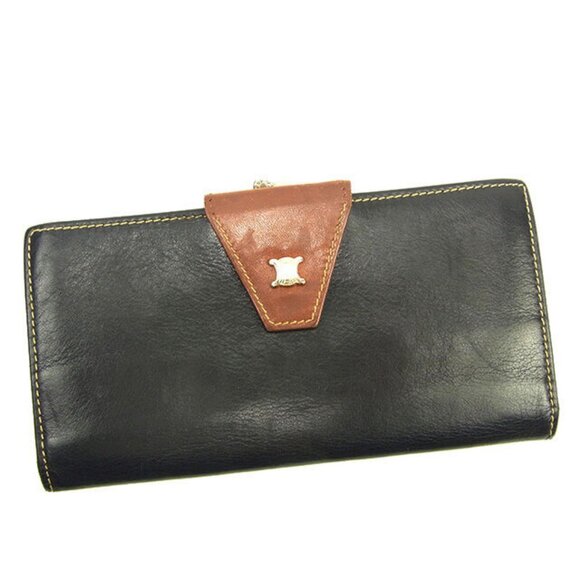 Celine Wallet Purse Coin purse Black Brown Woman unisex Authentic Used - Picture 1 of 13